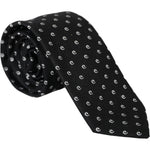 Dolce & Gabbana Black Logo Cotton Blend Adjustable Tie KRA3294