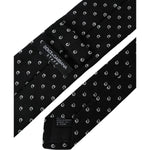 Dolce & Gabbana Black Logo Cotton Blend Adjustable Tie KRA3294