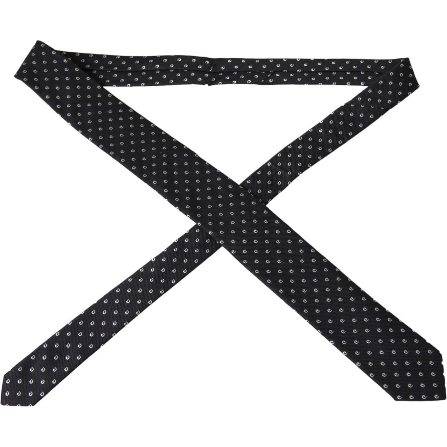 Dolce & Gabbana Black Logo Cotton Blend Adjustable Tie KRA3294