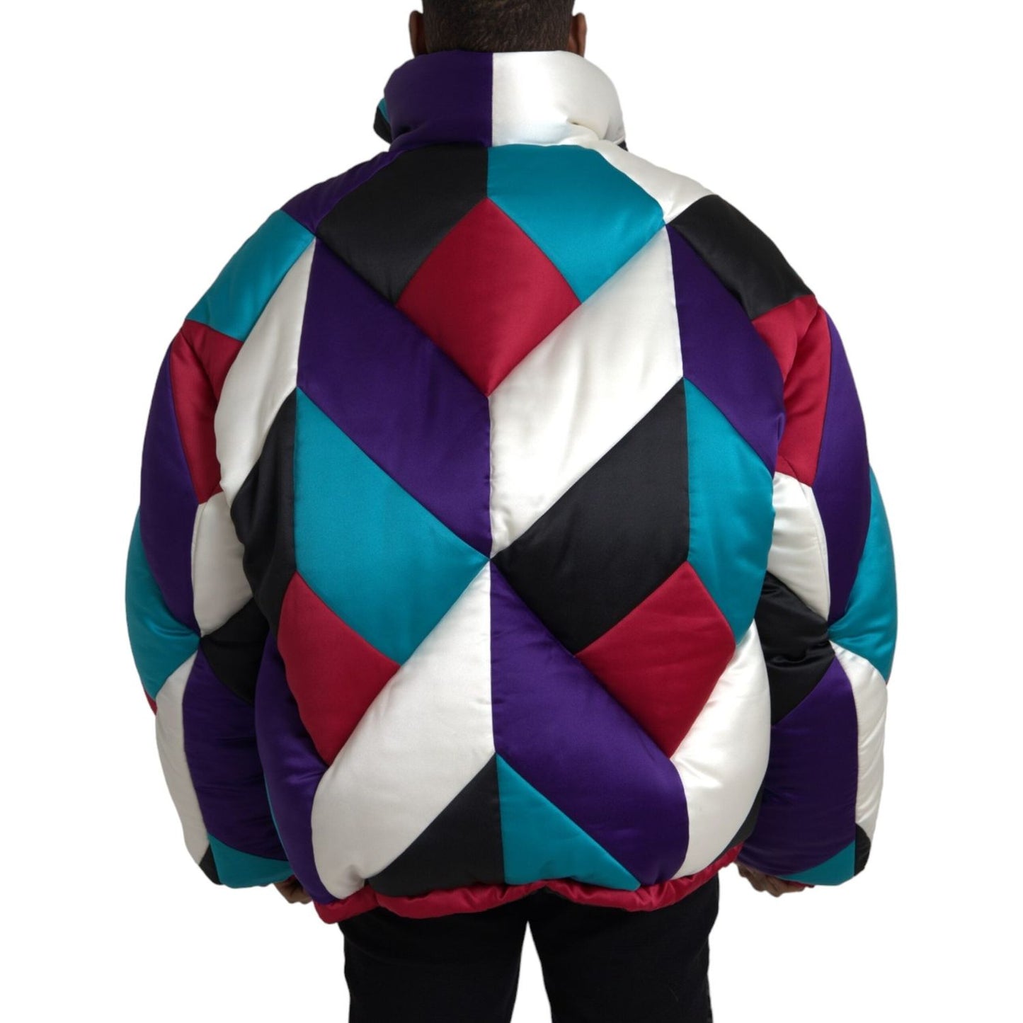 Dolce & Gabbana Multicolor Logo Windbreaker Puffer Jacket JKT3828-52
