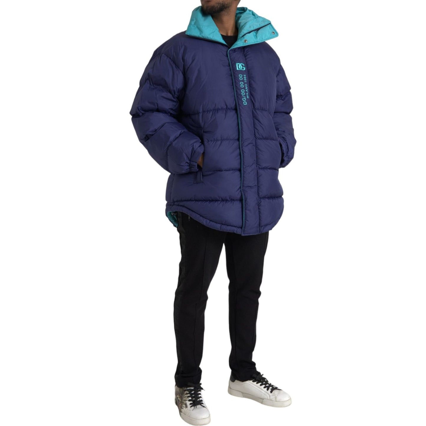 Dolce & Gabbana Navy Blue Quilted Windbreaker Puffer Jacket JKT3831-52