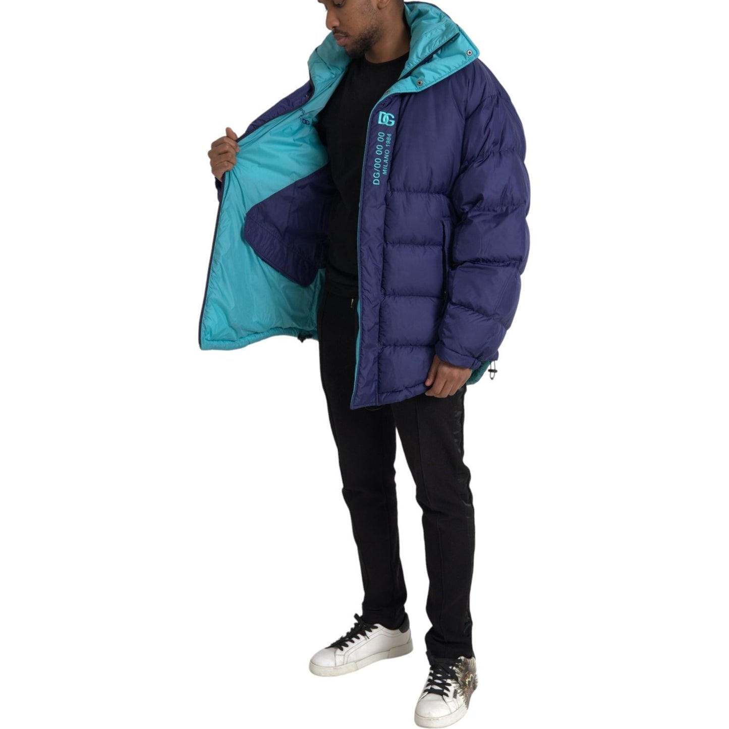 Dolce & Gabbana Navy Blue Quilted Windbreaker Puffer Jacket JKT3831-52