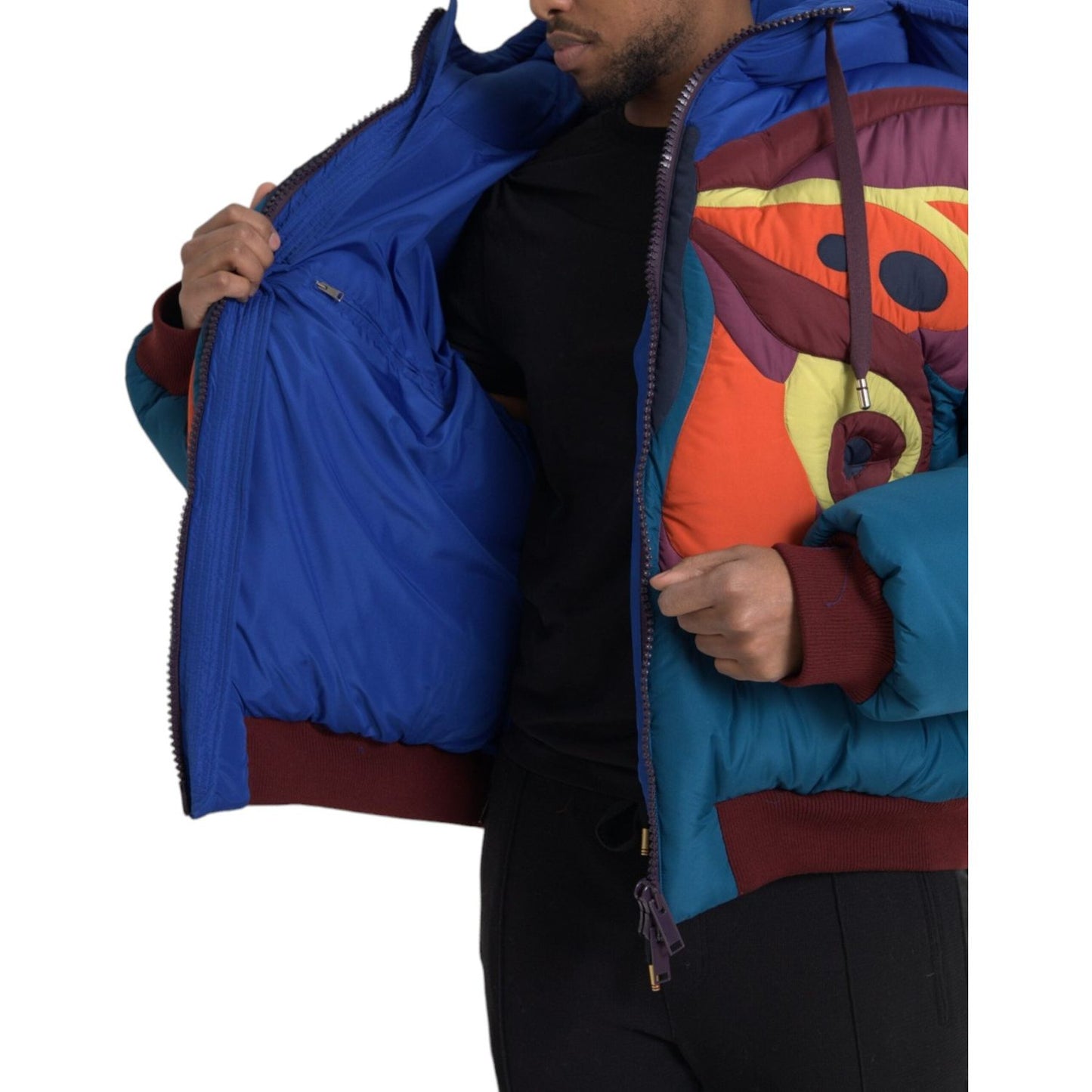 Dolce & Gabbana Multicolor Butterfly Hooded Puffer Jacket JKT3837-52