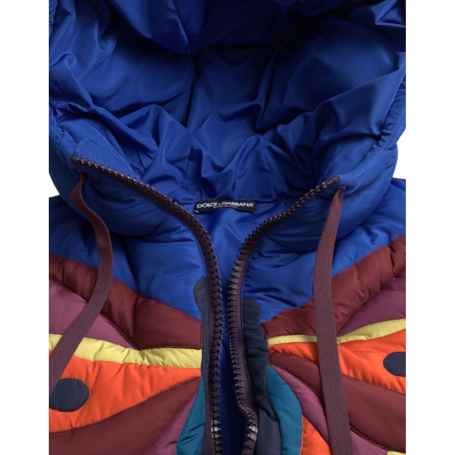Dolce & Gabbana Multicolor Butterfly Hooded Puffer Jacket JKT3837-52