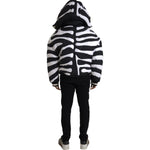 Dolce & Gabbana Black White Stripes Hooded Puffer Jacket JKT3838-52