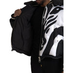 Dolce & Gabbana Black White Stripes Hooded Puffer Jacket JKT3838-52