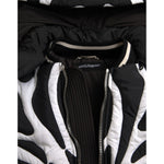 Dolce & Gabbana Black White Stripes Hooded Puffer Jacket JKT3838-52