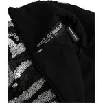 Dolce & Gabbana Black Silver Sequined Polyester Sweater TSH86286-48