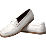 Dolce & Gabbana White Leather Slip On Mocassin Loafers Shoes MV5677-39