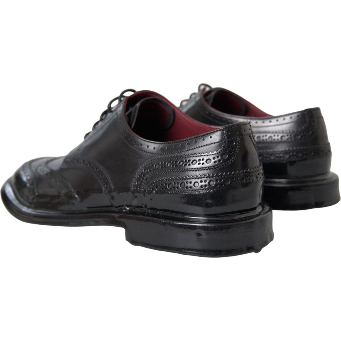 Dolce & Gabbana Black Leather Oxford Wingtip Formal Men Shoes MV5680-41