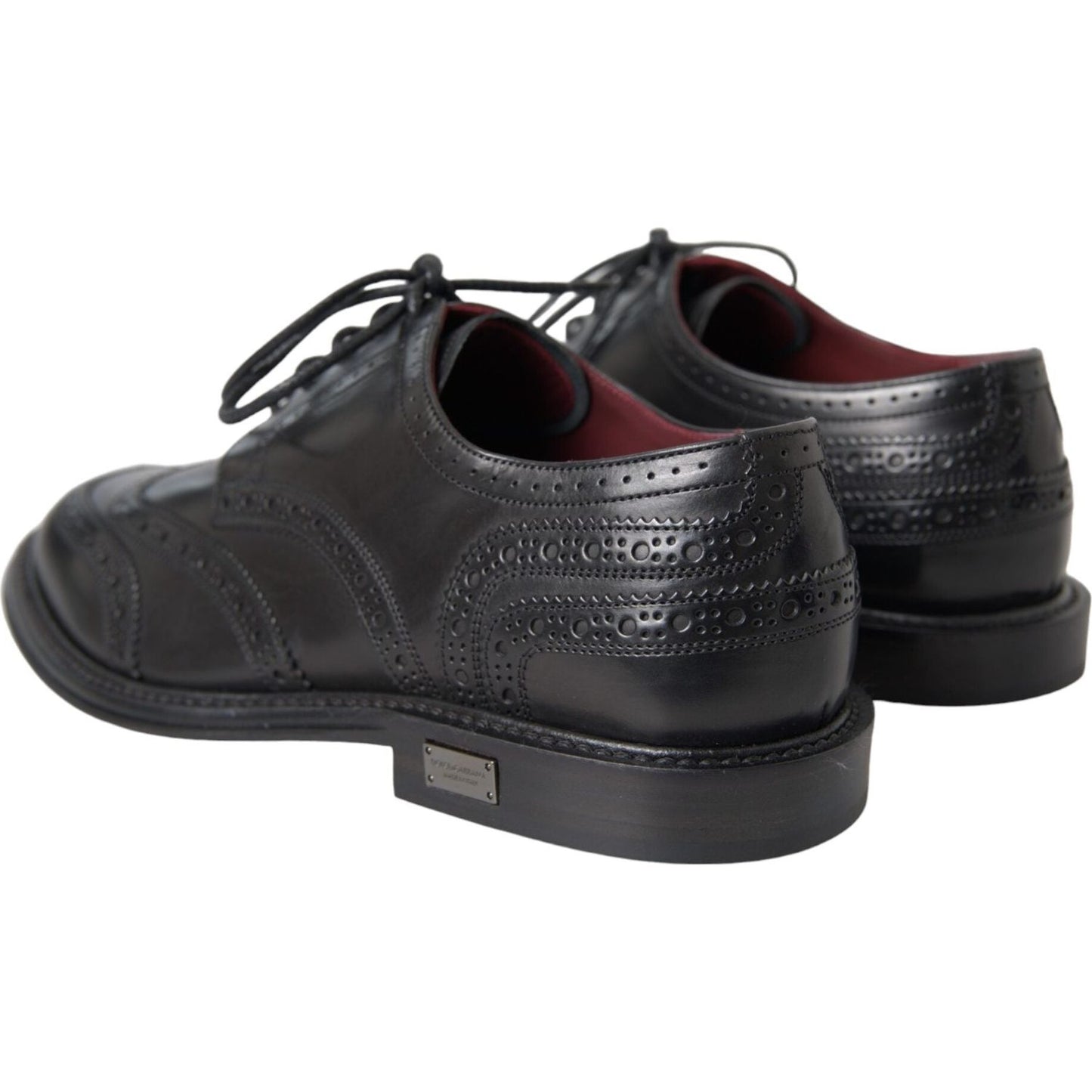 Dolce & Gabbana Black Leather Oxford Wingtip Formal Men Shoes MV5682-41