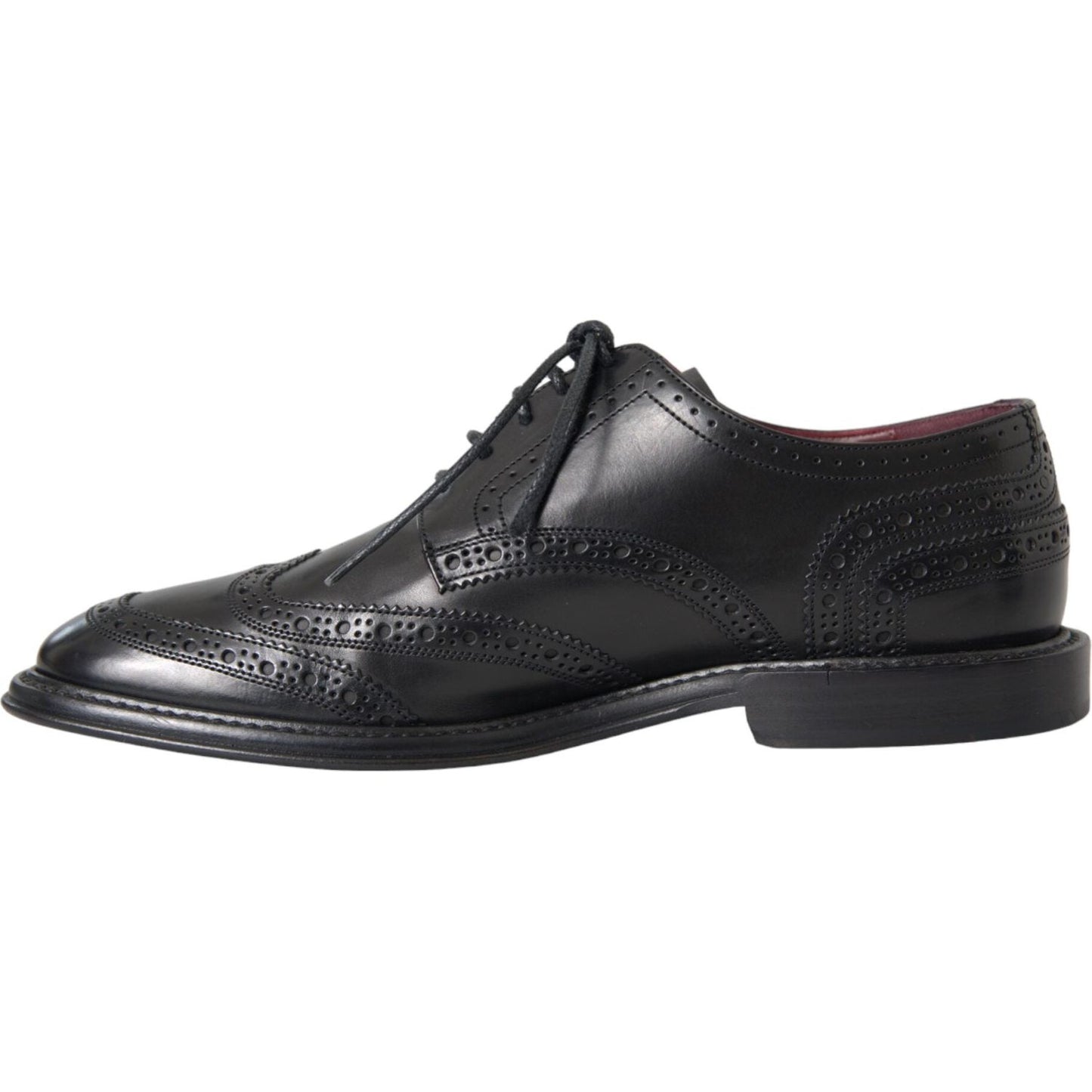 Dolce & Gabbana Black Leather Oxford Wingtip Formal Men Shoes MV5682-41