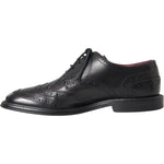 Dolce & Gabbana Black Leather Oxford Wingtip Formal Men Shoes MV5682-41
