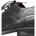 Dolce & Gabbana Black Leather Oxford Wingtip Formal Men Shoes MV5682-41