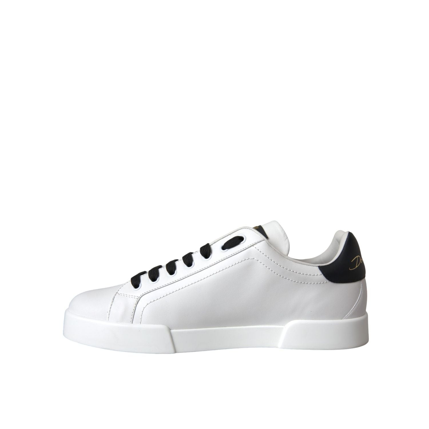 Dolce & Gabbana White Leather DG Logo Casual Low Top Sneakers Shoes