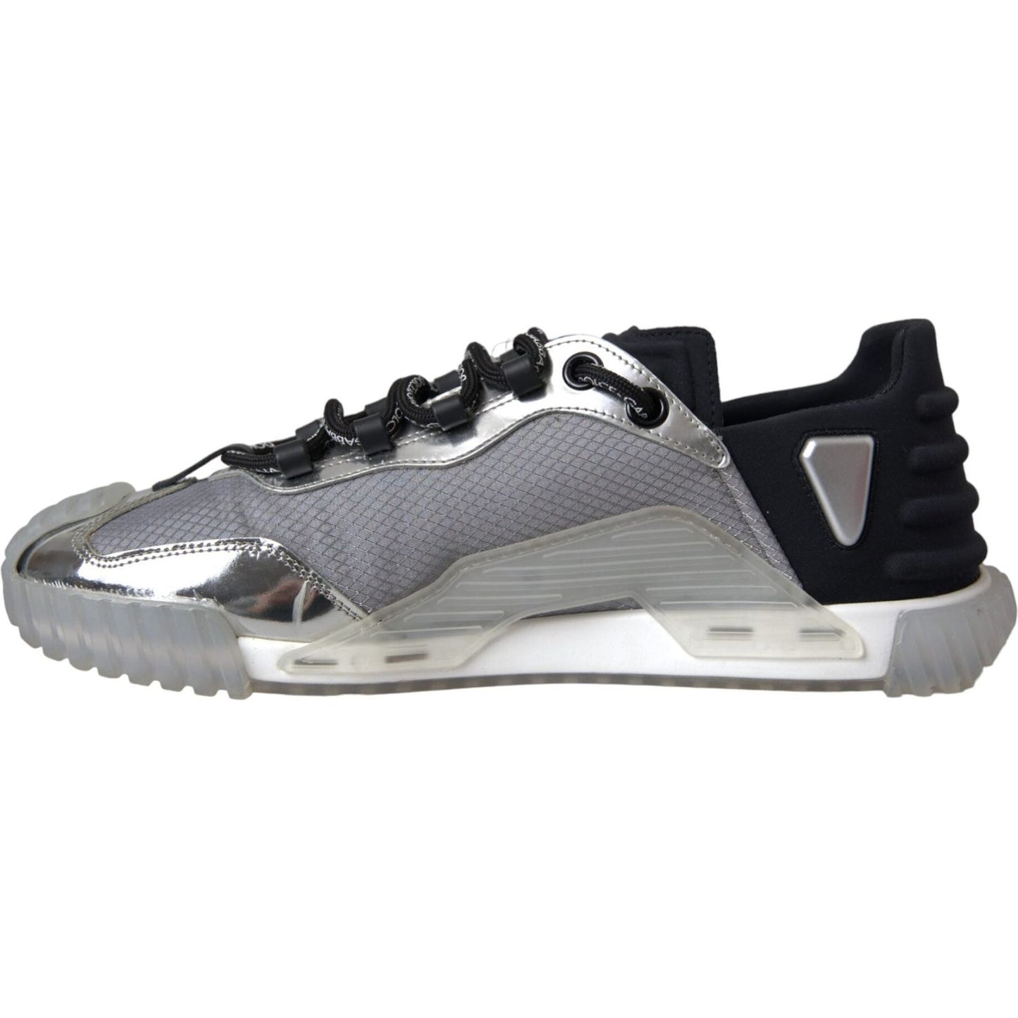 Dolce & Gabbana Silver Black Nylon NS1 Low Top Sneakers Men Shoes MV5711-42