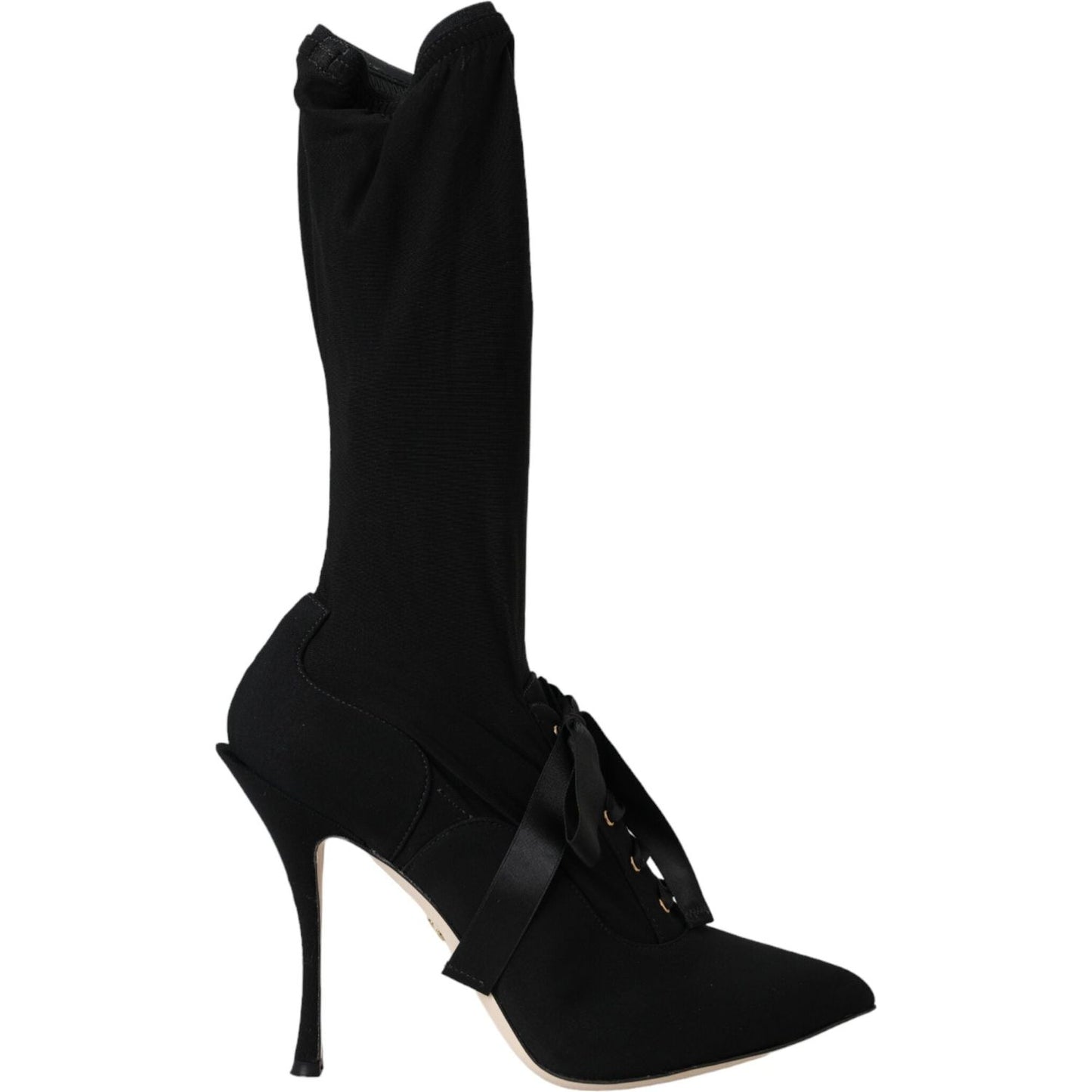 Dolce & Gabbana Black Stiletto Heels Mid Calf Boots Shoes LA11090-36