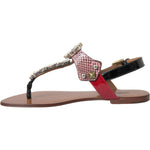 Dolce & Gabbana Multicolor Crystal Sandals Flip Flops Shoes LA11058-36