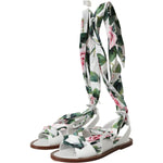 Dolce & Gabbana Multicolor Floral Print Ankle Wrap Sandals Shoes LA11062-37