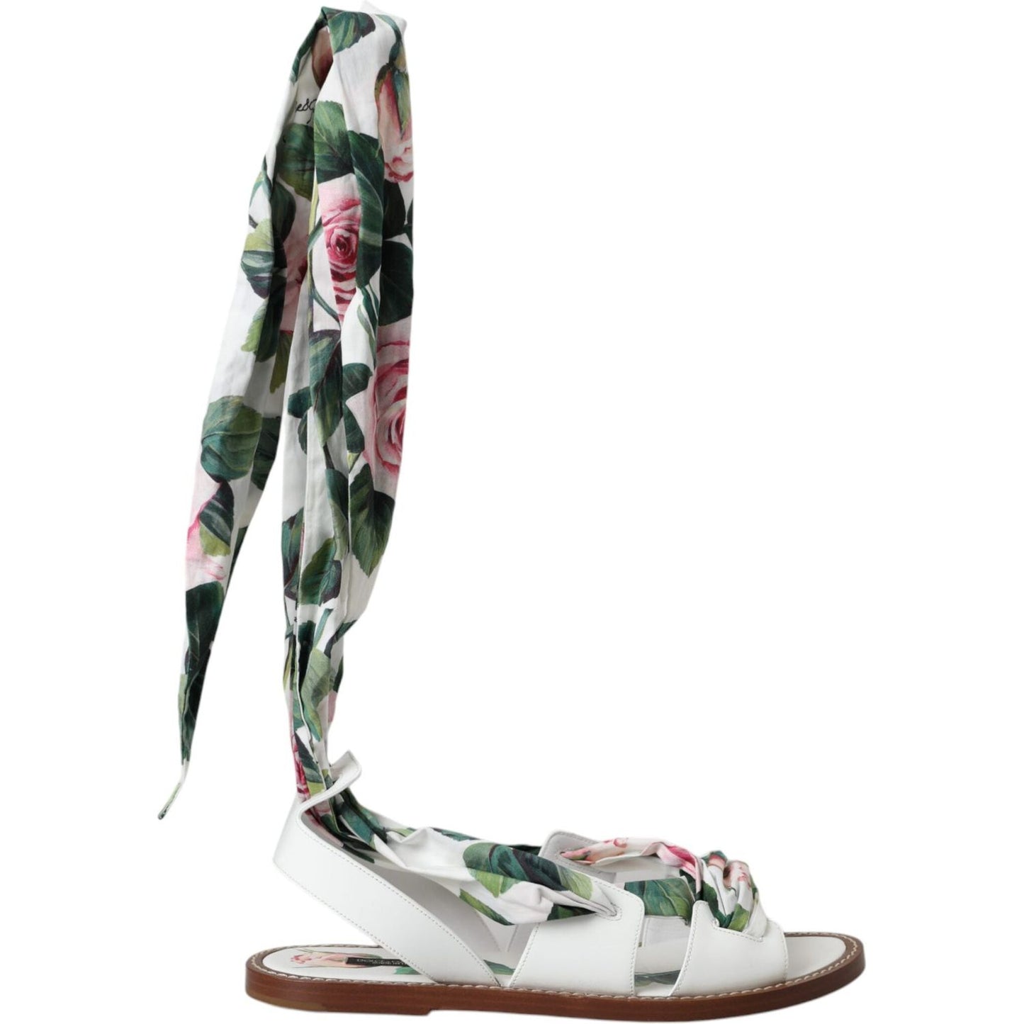 Dolce & Gabbana Multicolor Floral Print Ankle Wrap Sandals Shoes LA11062-37