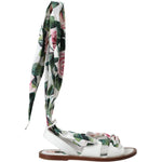 Dolce & Gabbana Multicolor Floral Print Ankle Wrap Sandals Shoes LA11062-37