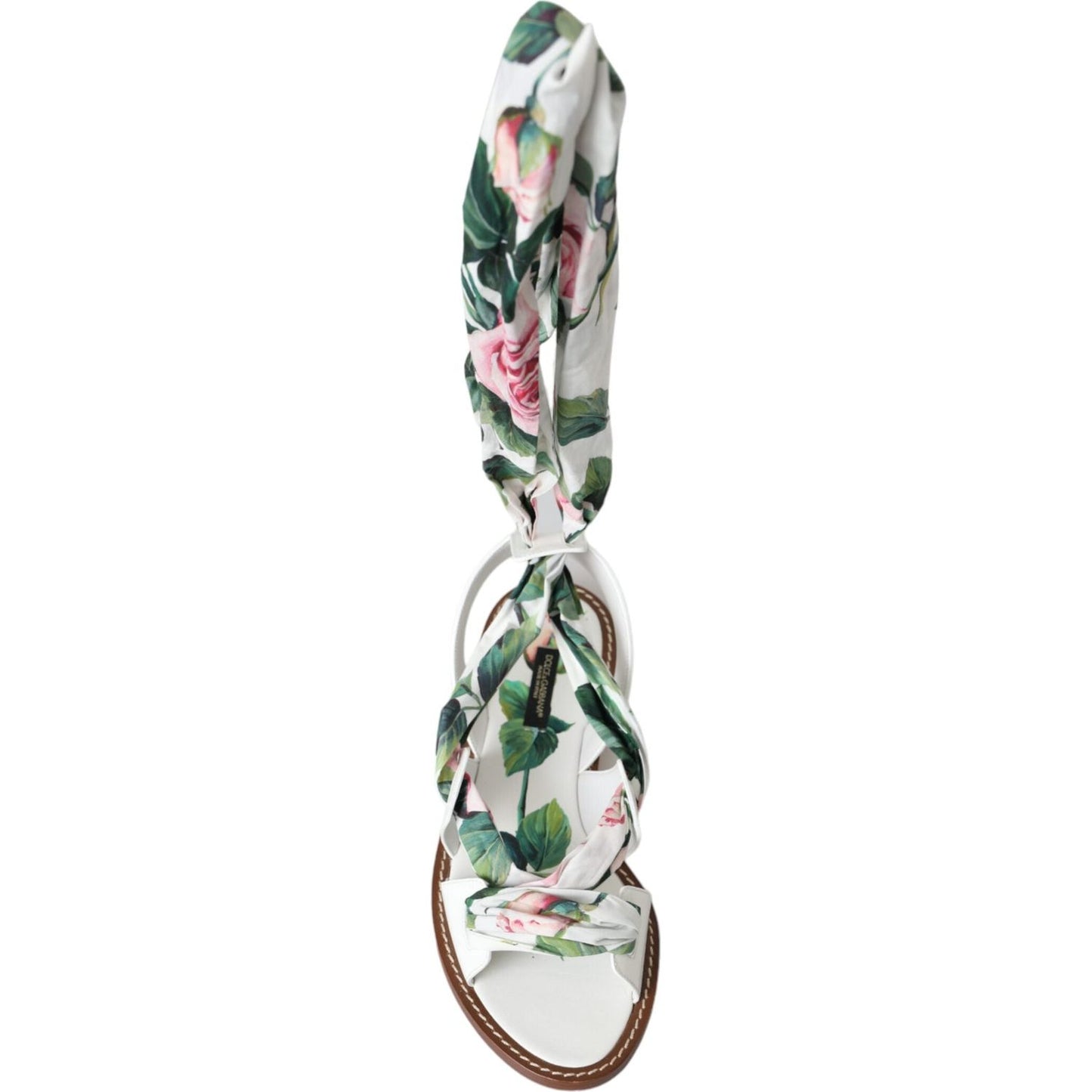 Dolce & Gabbana Multicolor Floral Print Ankle Wrap Sandals Shoes LA11062-37