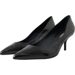 Dolce & Gabbana Black Eel Leather Kitten Heels Pumps Shoes LA11200-39