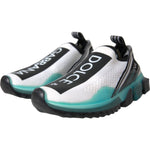 Dolce & Gabbana Black White Blue Slip On Sorrento Sneakers Shoes LA11104-35.5