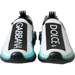 Dolce & Gabbana Black White Blue Slip On Sorrento Sneakers Shoes LA11109-37