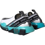 Dolce & Gabbana Black White Blue Slip On Sorrento Sneakers Shoes LA11109-37
