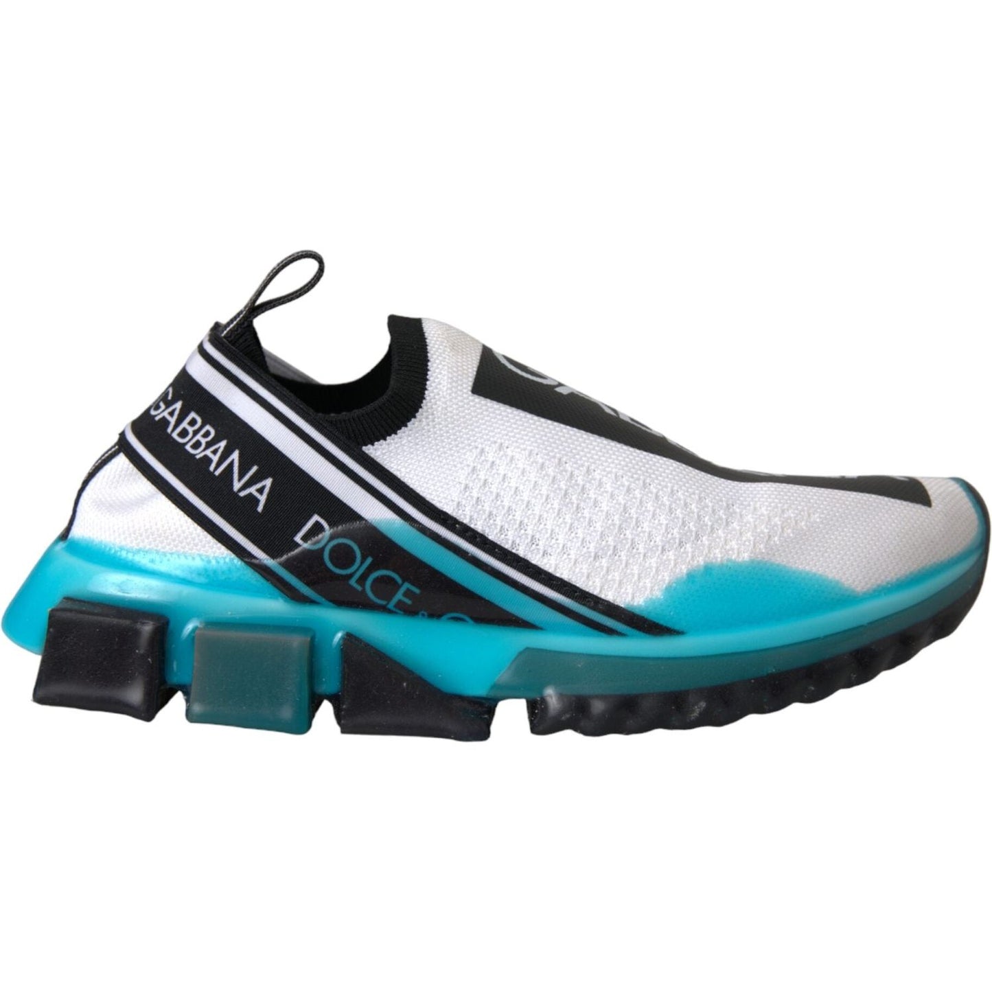Dolce & Gabbana Black White Blue Slip On Sorrento Sneakers Shoes LA11109-37