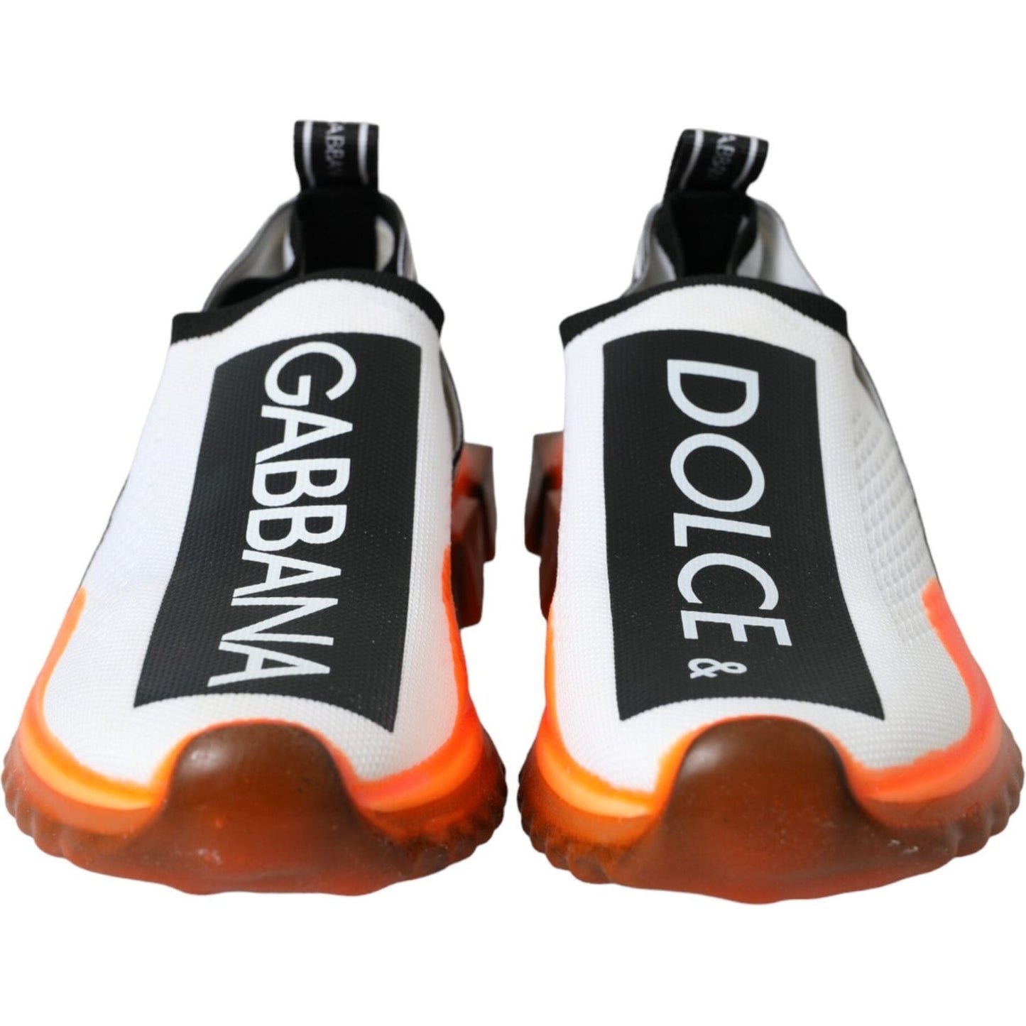 Dolce & Gabbana Black White Orange Slip On Sorrento Sneakers Shoes LA11111-36.5