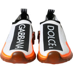 Dolce & Gabbana Black White Orange Slip On Sorrento Sneakers Shoes LA11111-36.5