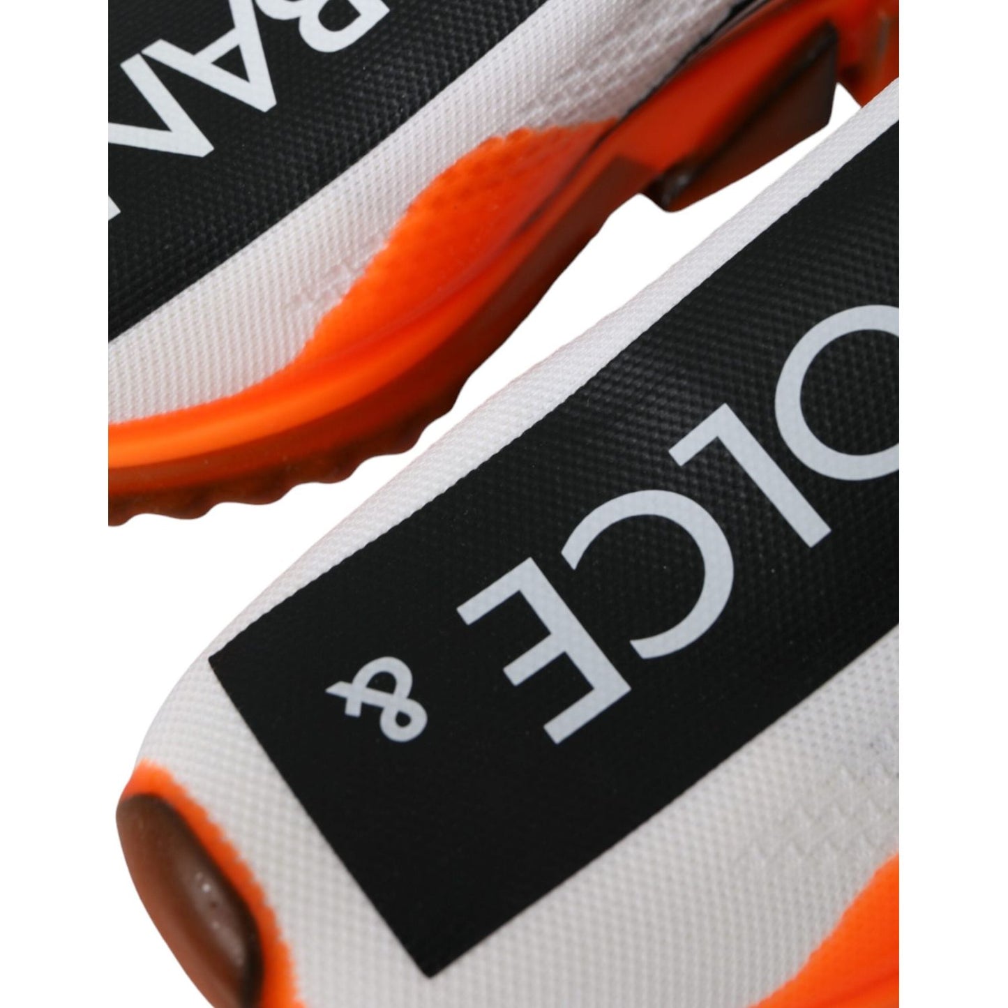 Dolce & Gabbana Black White Orange Slip On Sorrento Sneakers Shoes LA11111-36.5
