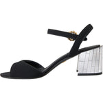 Dolce & Gabbana Black Crystal Ankle Strap Keira Sandal Shoes LA10990-37.5