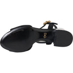 Dolce & Gabbana Black Crystal Ankle Strap Keira Sandal Shoes LA10990-37.5