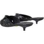 Dolce & Gabbana Black Exotic Leather Heels Slides Shoes LA11030-36.5