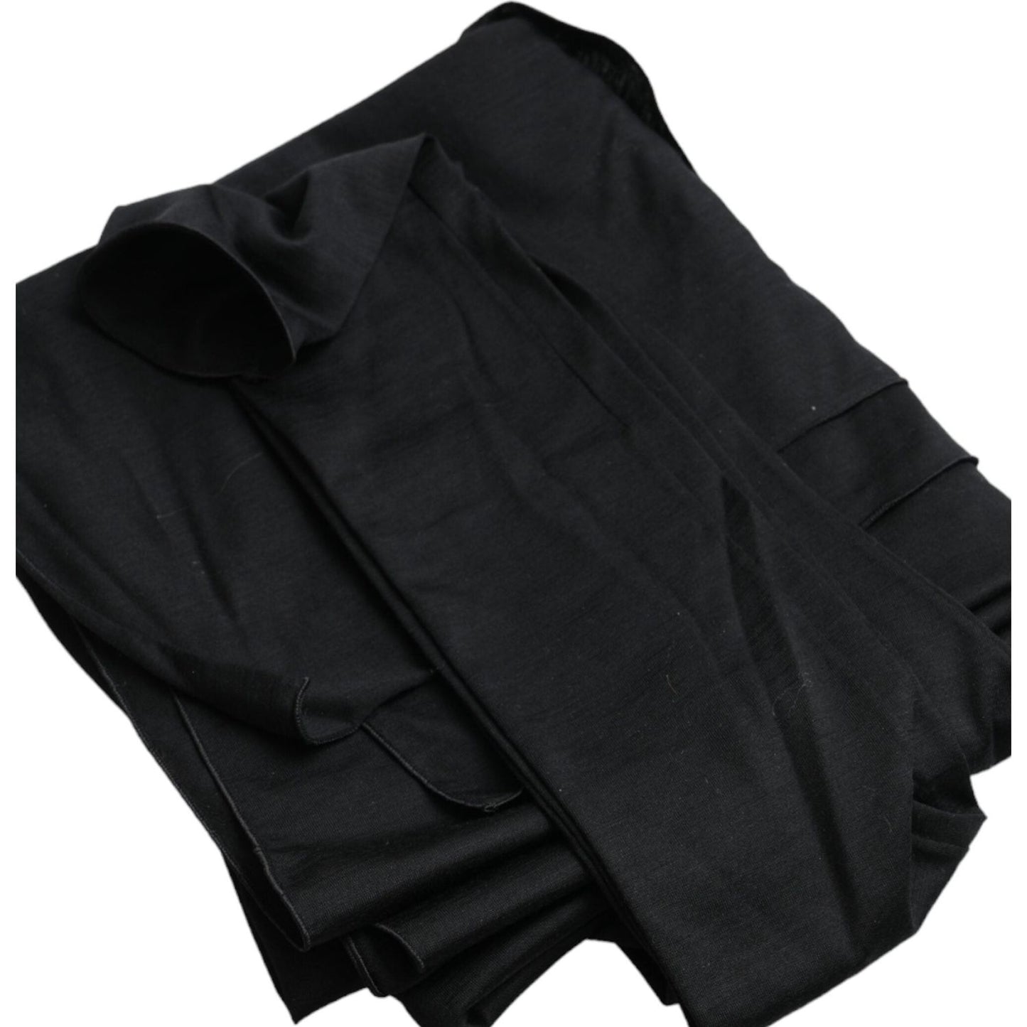 Dolce & Gabbana Black Wool Cutout Asymmetric Long Sleeve Top MS6454-36