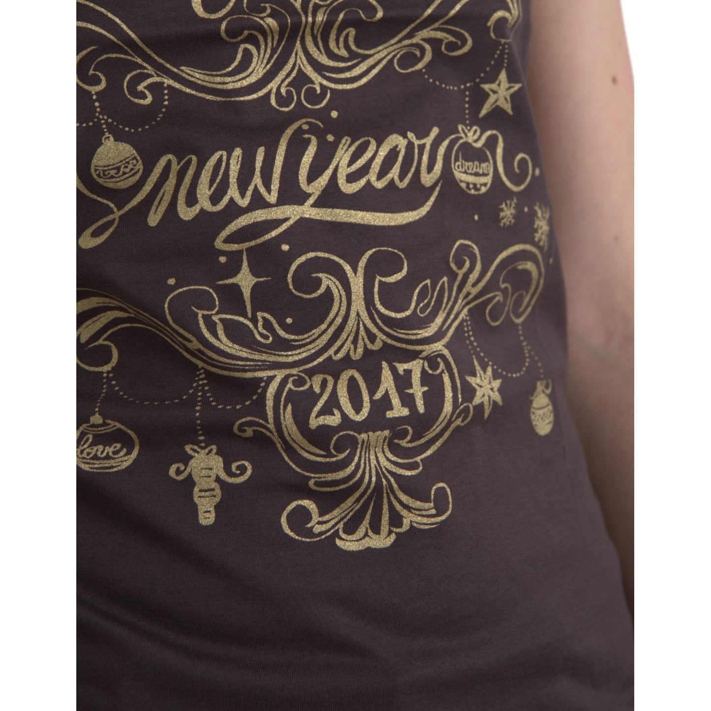 Dolce & Gabbana Brown Crewneck 2017 Motive Print T-shirt TSH84148-42