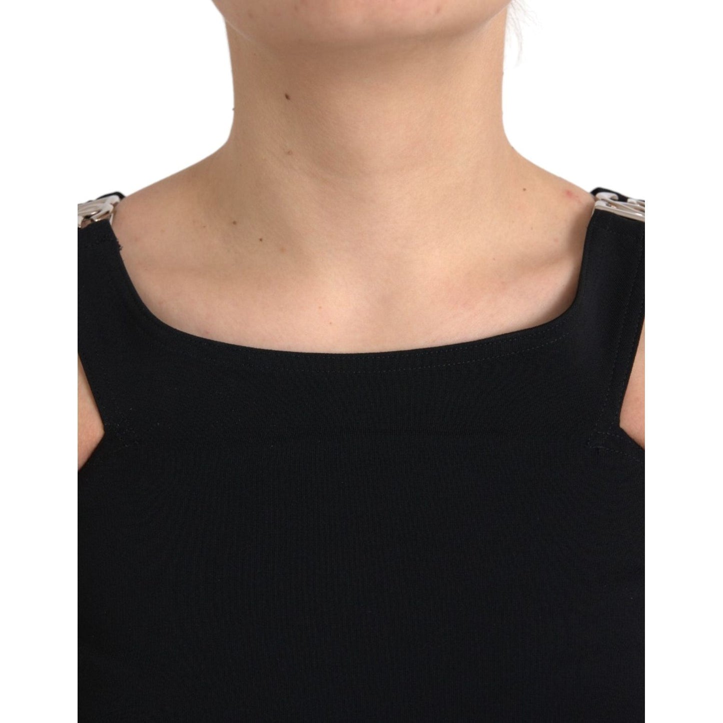 Dolce & Gabbana Black Sleeveless Round Neck Cropped Tank Top TSH84274-40