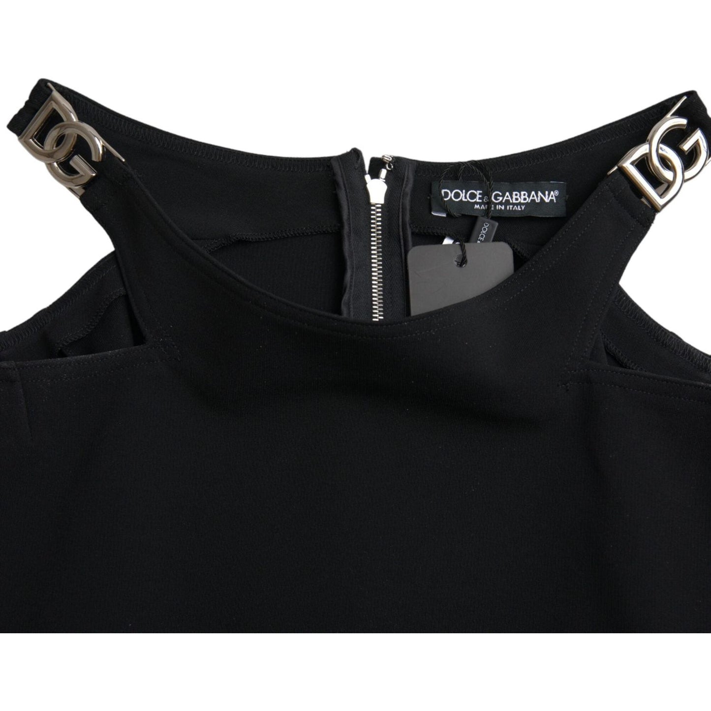 Dolce & Gabbana Black Sleeveless Round Neck Cropped Tank Top TSH84274-40