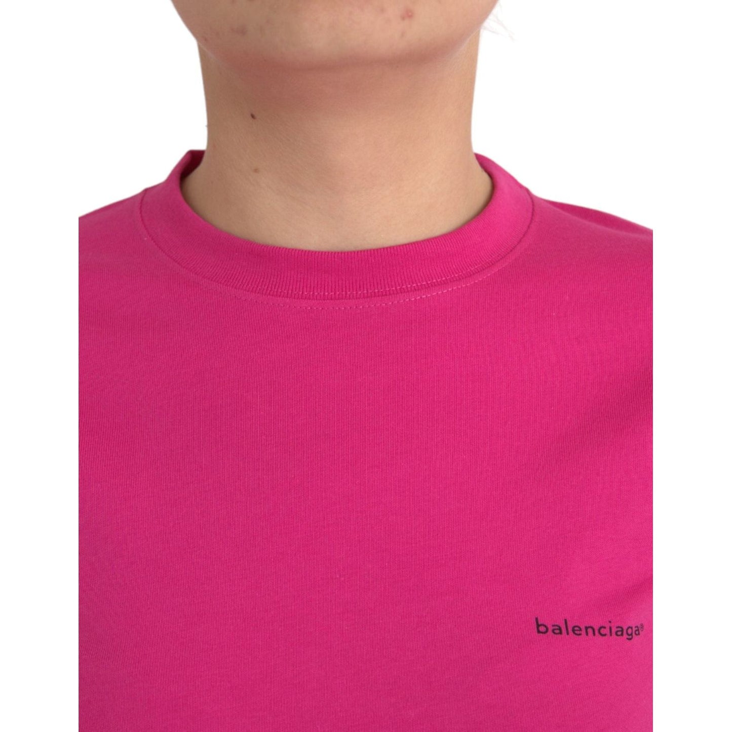 Balenciaga Pink Cotton Crew Neck Short Sleeves Tee T-shirt TSH84949-L
