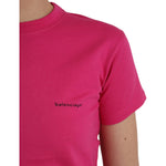 Balenciaga Pink Cotton Crew Neck Short Sleeves Tee T-shirt TSH84949-L