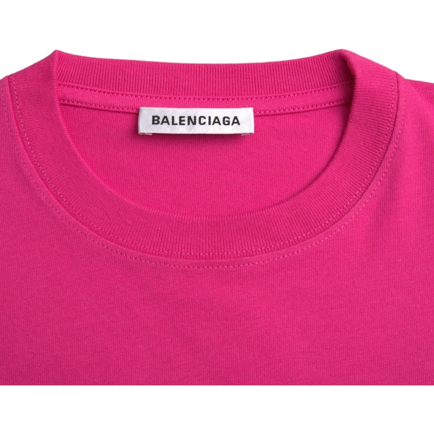Balenciaga Pink Cotton Crew Neck Short Sleeves Tee T-shirt TSH84949-L