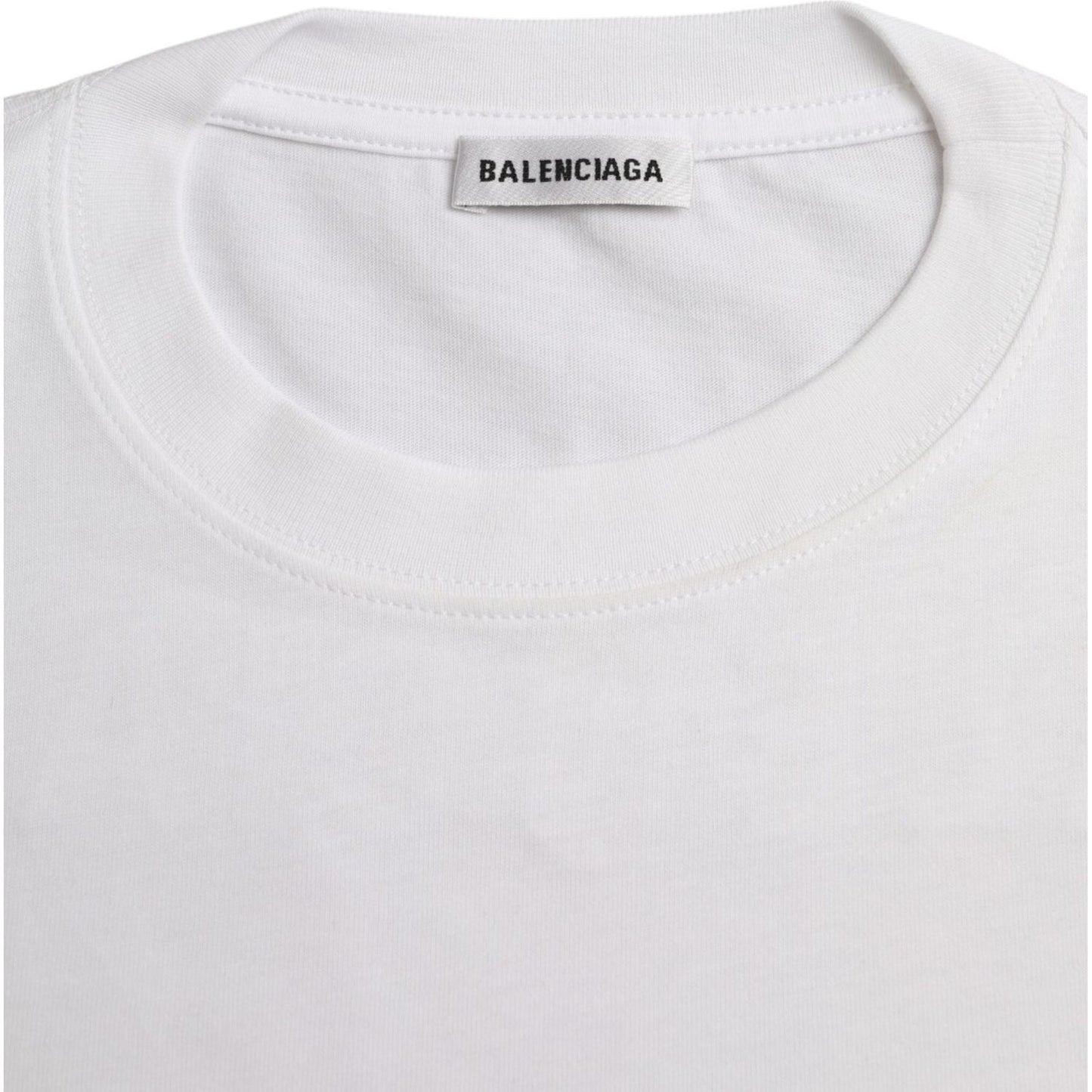 Balenciaga White Cotton Crew Neck Short Sleeves T-shirt TSH84952-L