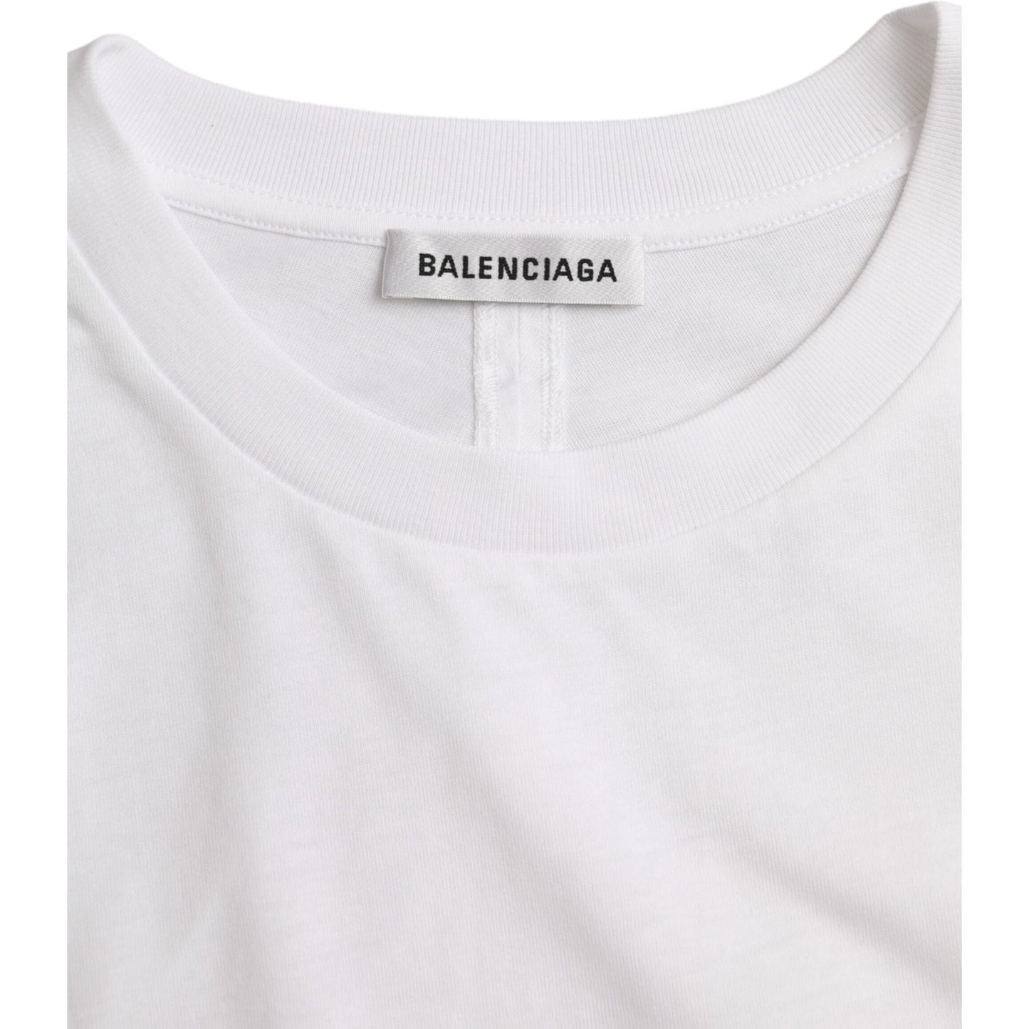 Balenciaga White Cotton Crew Neck Short Sleeves T-shirt TSH84981-S