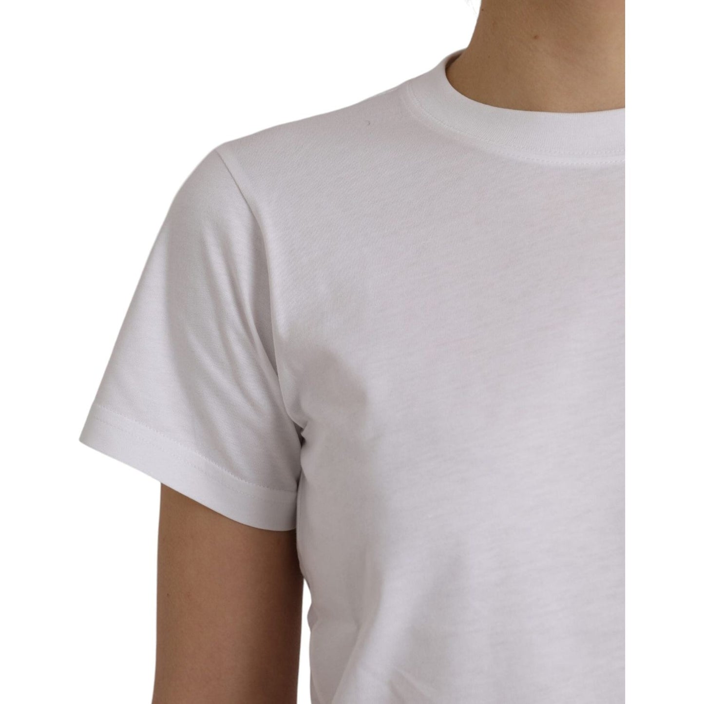 Balenciaga White Cotton Crew Neck Short Sleeves Tee T-shirt TSH84997-L