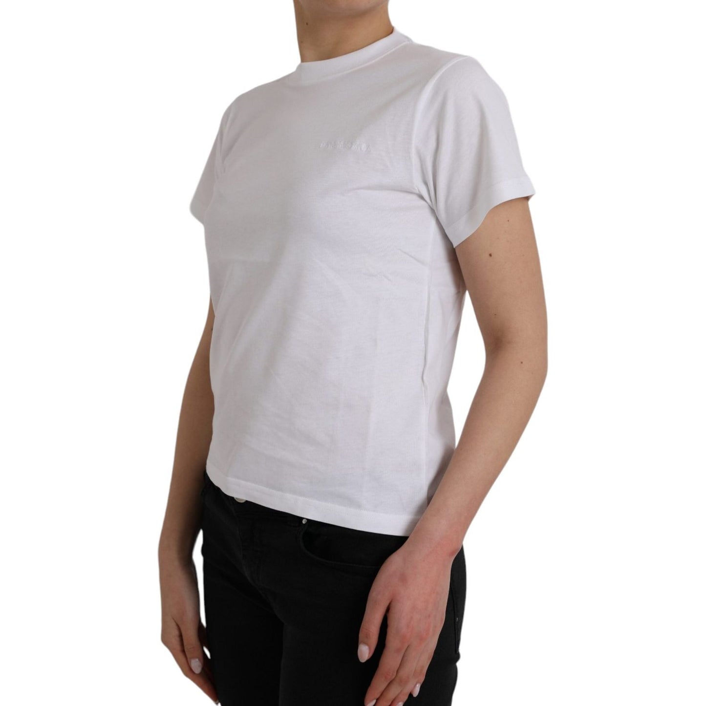 Balenciaga White Cotton Crew Neck Short Sleeves T-shirt TSH85027-L