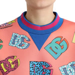 Dolce & Gabbana Salmon Pink Logo Print Sweatshirt Sweater TSH84261-38