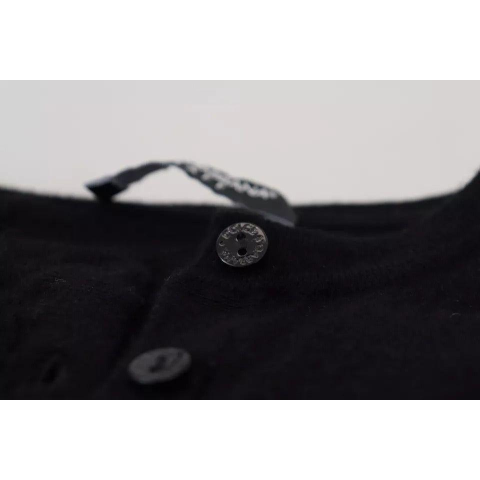 Dolce & Gabbana Black Button Down Slim Cardigan Wool Sweater TSH82981-40